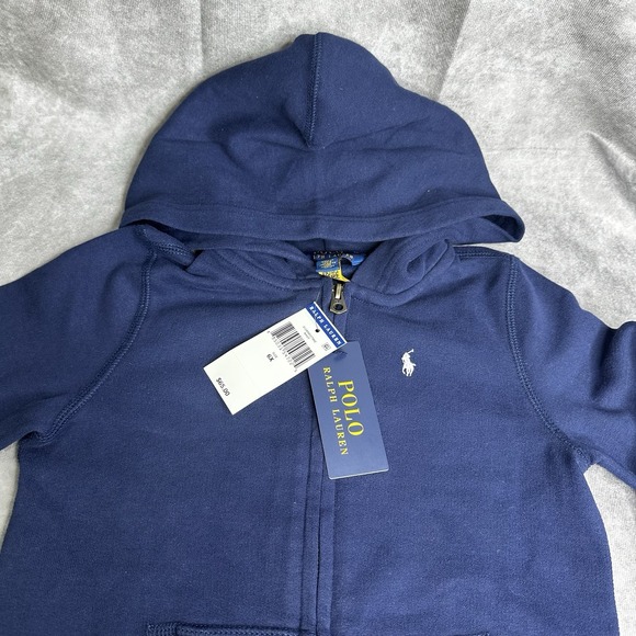 Girls Ralph Lauren Sz 6x Navy Zip Up Hoodie NWT - Picture 1 of 7